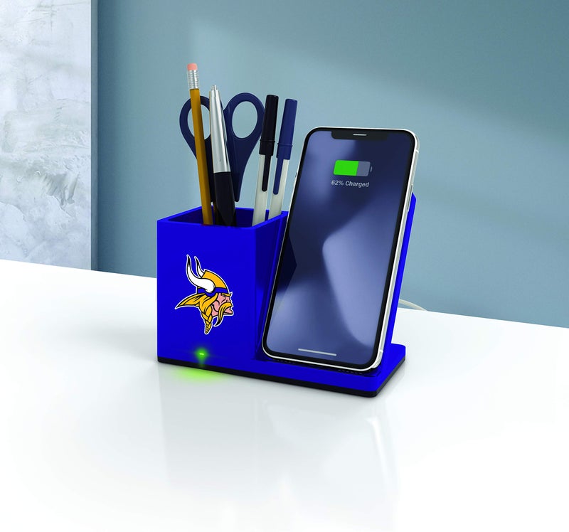 SOAR NFL Wireless Charger and Desktop Organizer, Minnesota Vikings - Image 3